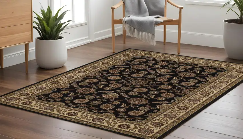8' Brown And Ivory Oriental Square Rug Photo 1