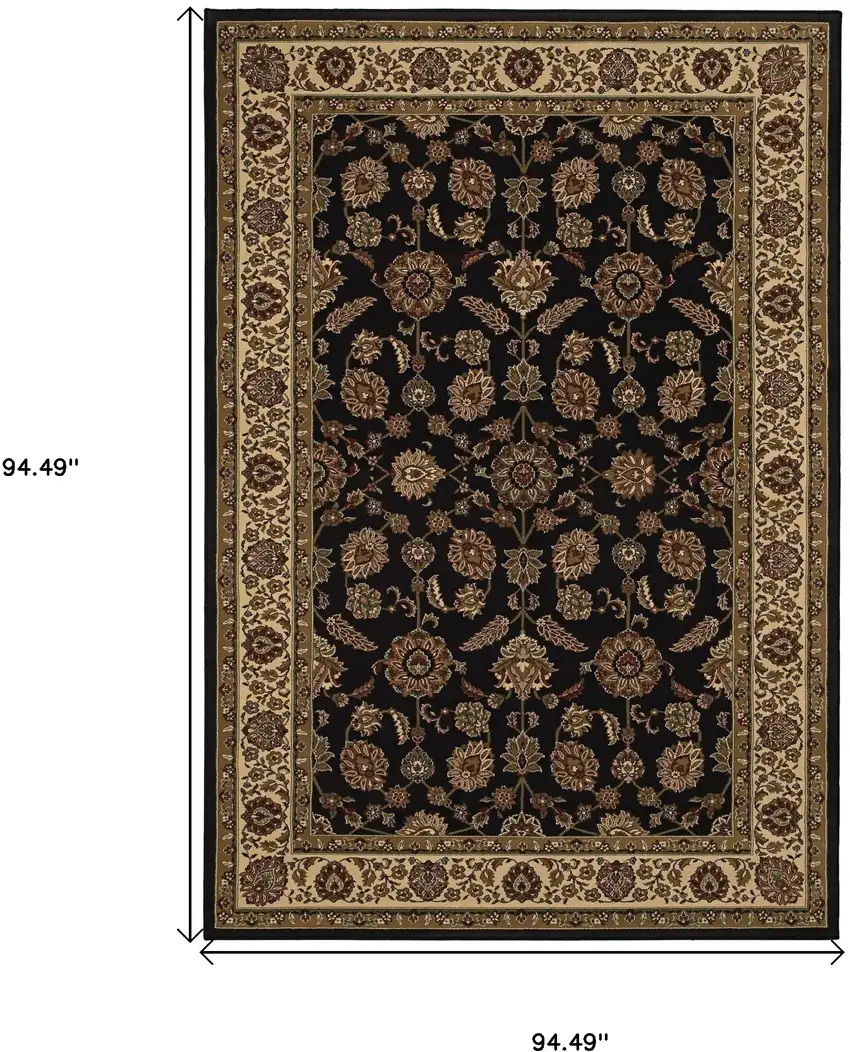 8' Brown And Ivory Oriental Square Rug Photo 3