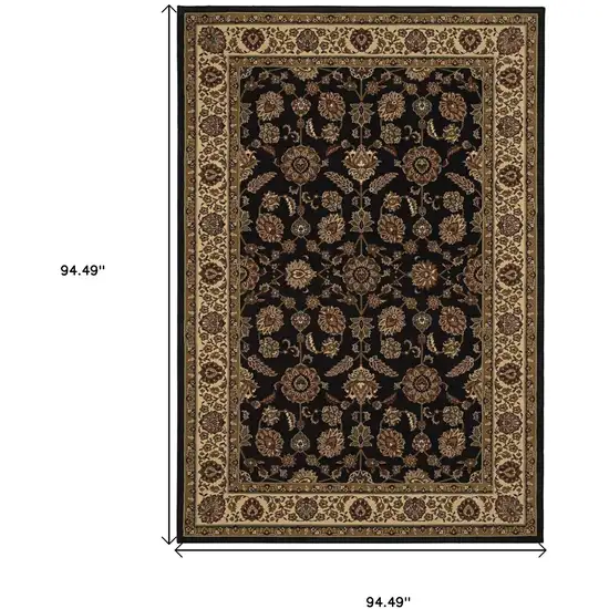 8' Brown And Ivory Oriental Square Rug Photo 3