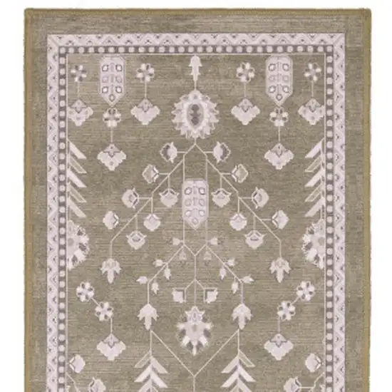 7' Brown And Ivory Oriental Washable Runner Rug Photo 4