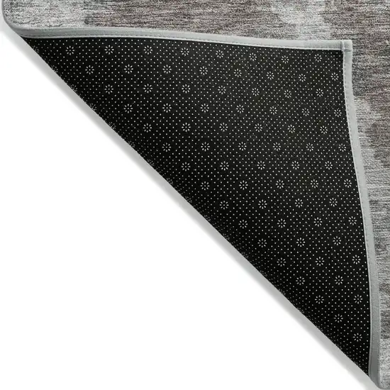 8' Brown And Ivory Round Abstract Washable Indoor Outdoor Area Rug Photo 9