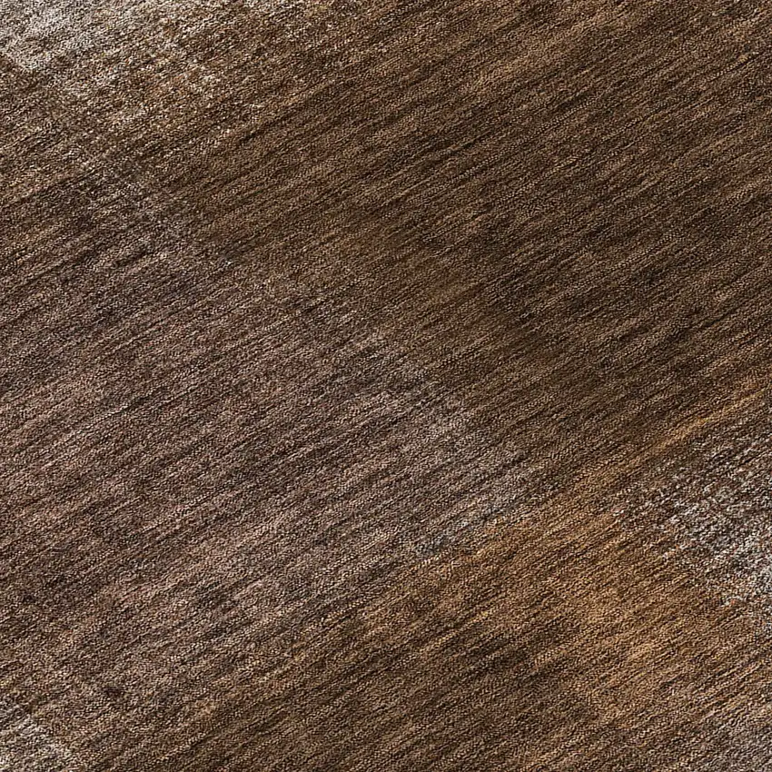 8' Brown And Ivory Round Abstract Washable Indoor Outdoor Area Rug Photo 9