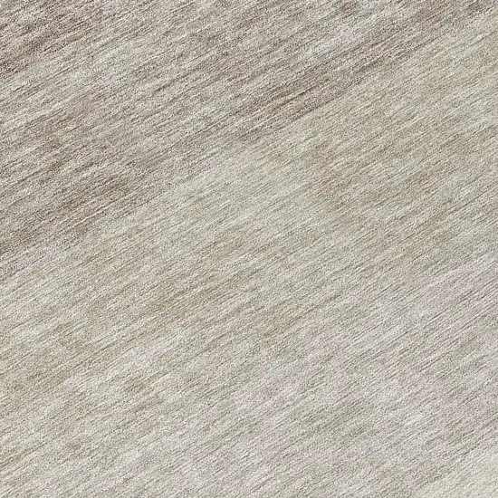 8' Brown And Ivory Round Ombre Washable Indoor Outdoor Area Rug Photo 8