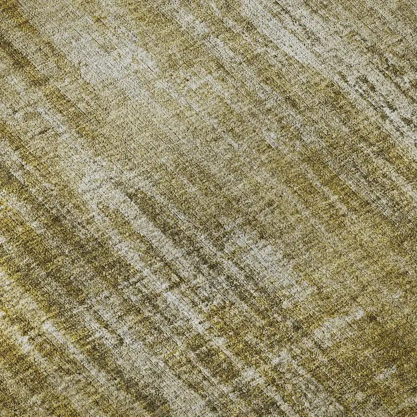 8' Brown And Ivory Striped Washable Round Rug With UV Protection Photo 8