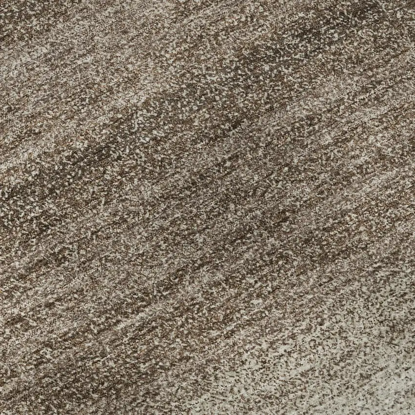 8' Brown And Ivory Striped Washable Round Rug With UV Protection Photo 8