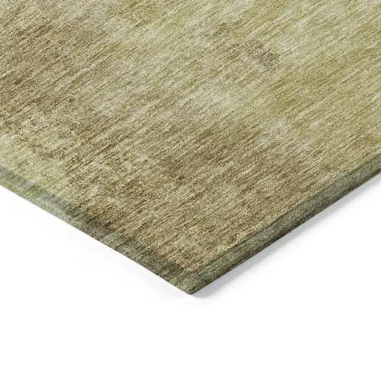 8' Brown And Light Yellow Round Abstract Washable Indoor Outdoor Area Rug Photo 4