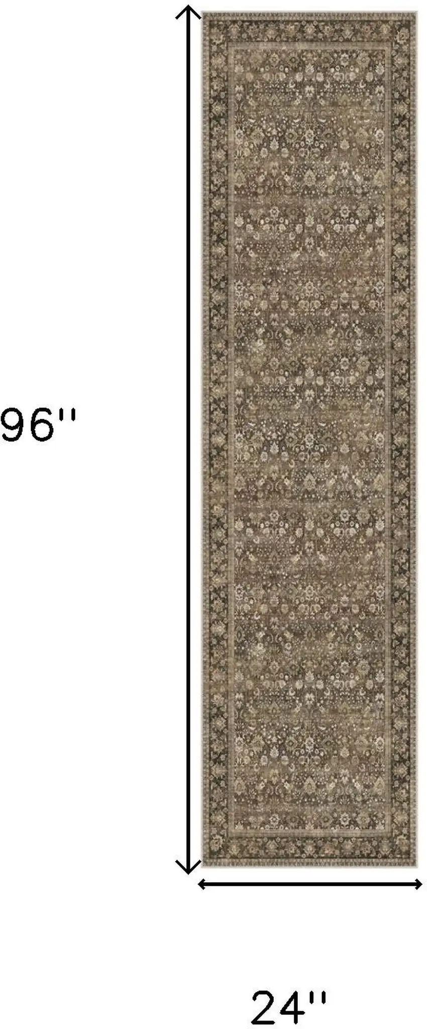 8' Brown And Red Floral Washable Area Rug Photo 8