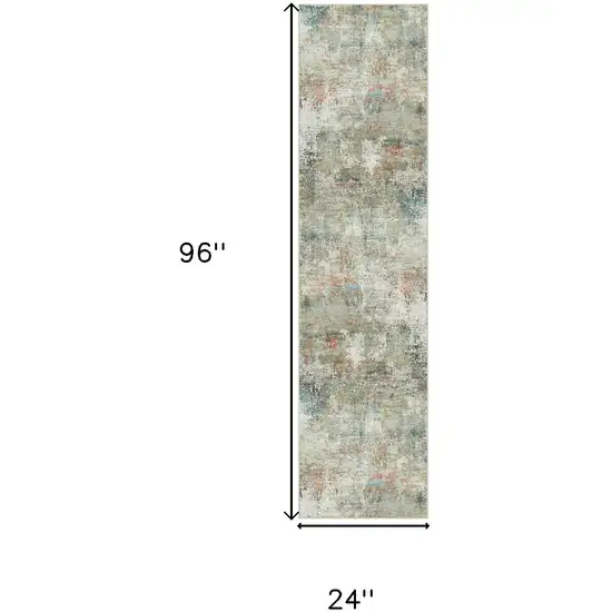 8' Brown And Red Floral Washable Area Rug Photo 3