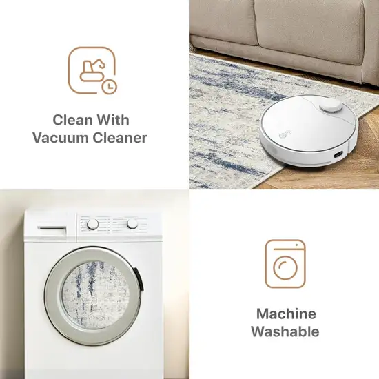 8' Brown And Red Floral Washable Area Rug Photo 9