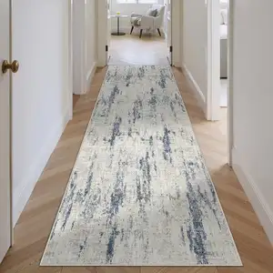 Photo of 8' Brown And Red Floral Washable Area Rug