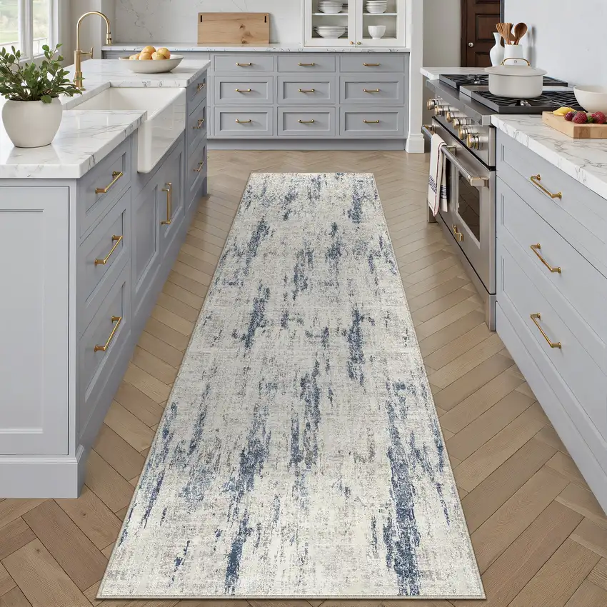 8' Brown And Red Floral Washable Area Rug Photo 2