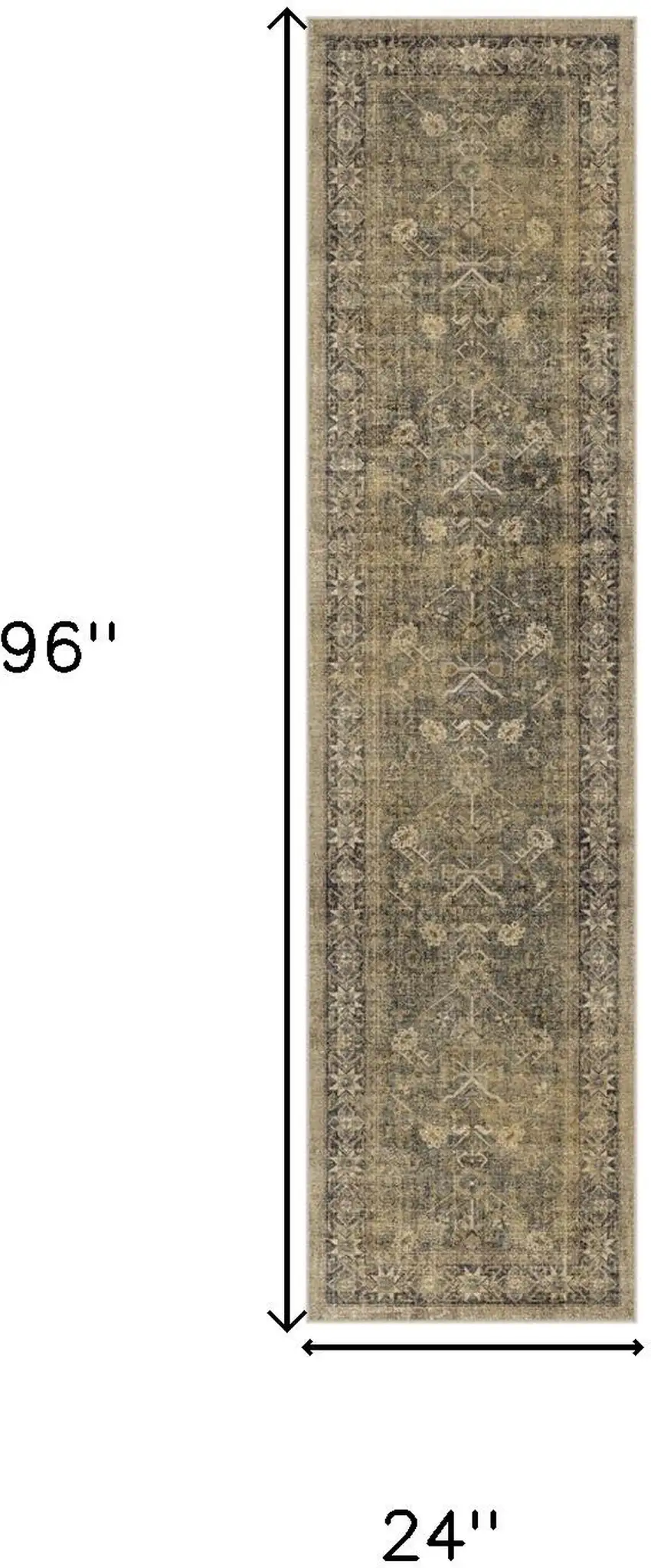 8' Brown And Tan Medallion Distressed Washable Runner Rug Photo 3