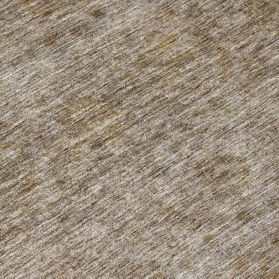 8' Brown And Tan Round Floral Washable Indoor Outdoor Area Rug Photo 8