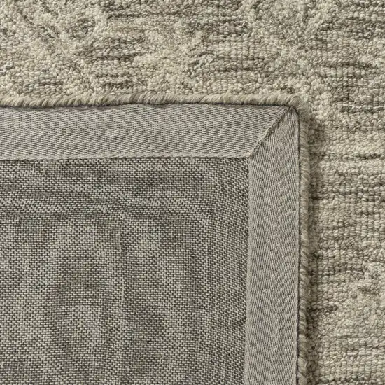 8' Brown And Tan Wool Floral Hand Tufted Runner Rug Photo 8