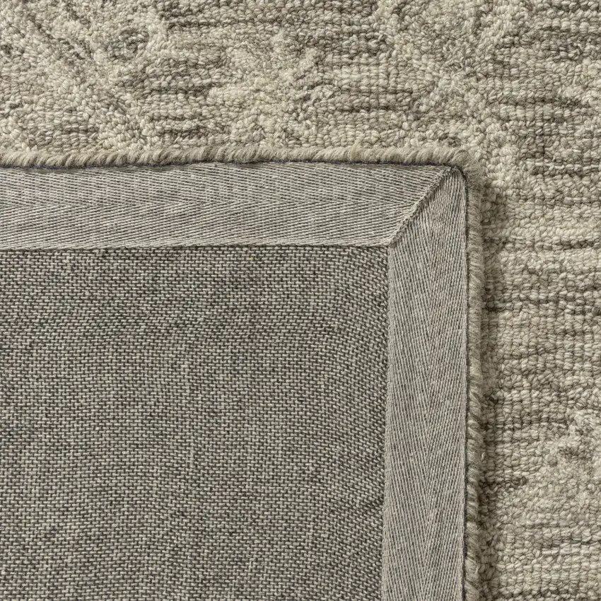 8' Brown And Tan Wool Floral Hand Tufted Runner Rug Photo 8