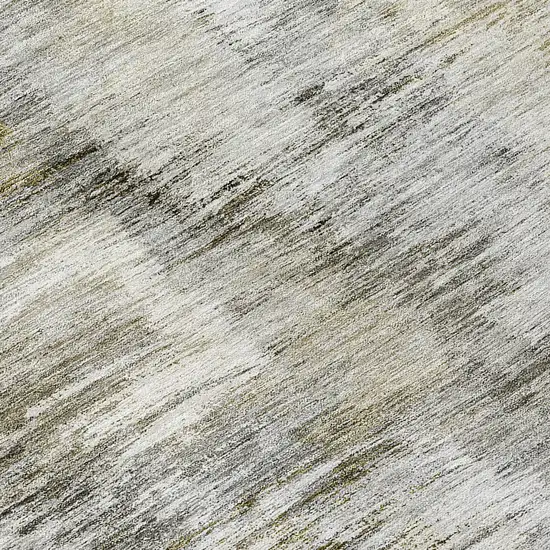 8' Brown And Taupe Round Abstract Washable Indoor Outdoor Area Rug Photo 8