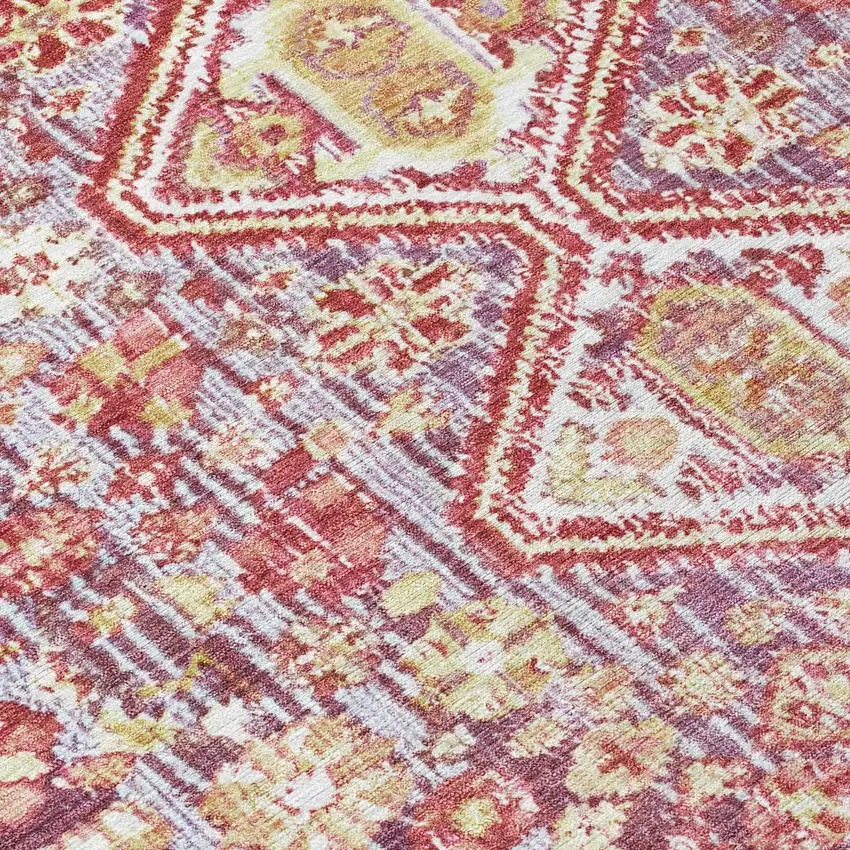 8' Brown And Wheat Round Aztec Washable Indoor Outdoor Area Rug Photo 8