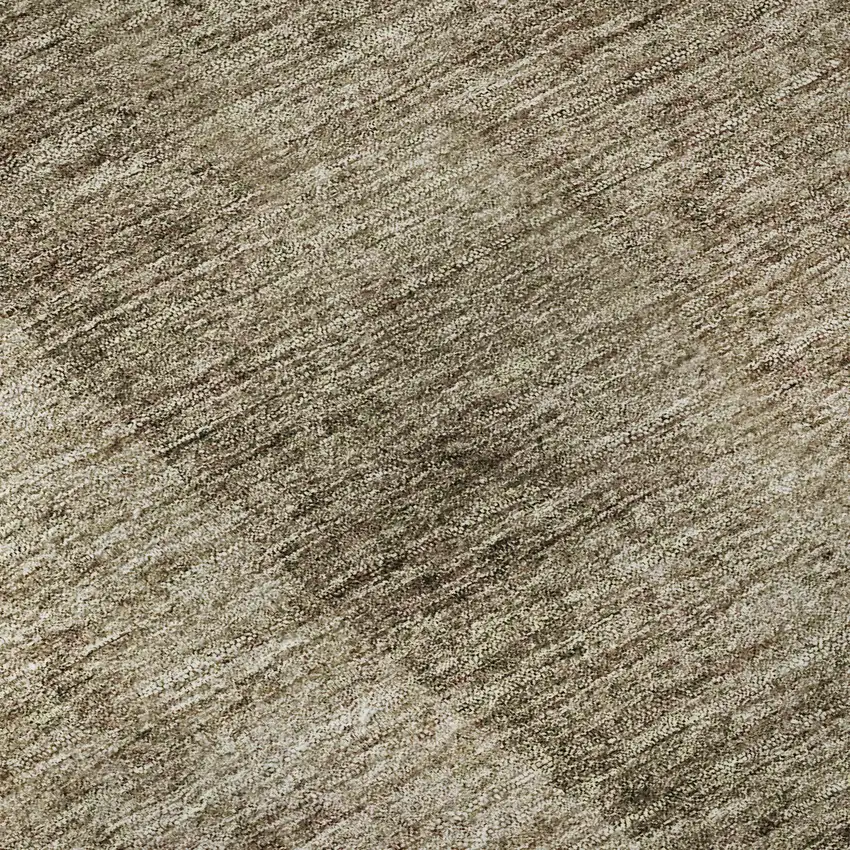 8' Brown Beige And Blue Abstract Washable Round Rug With UV Protection Photo 8