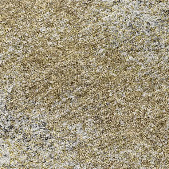 8' Brown Beige And Charcoal Round Oriental Washable Indoor Outdoor Area Rug Photo 8