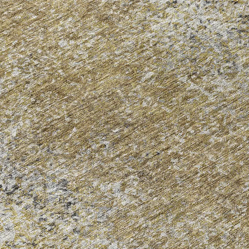 8' Brown Beige And Charcoal Round Oriental Washable Indoor Outdoor Area Rug Photo 8