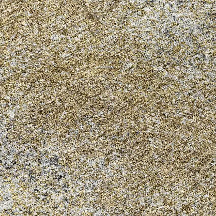 8' Brown Beige And Charcoal Round Oriental Washable Indoor Outdoor Area Rug Photo 8