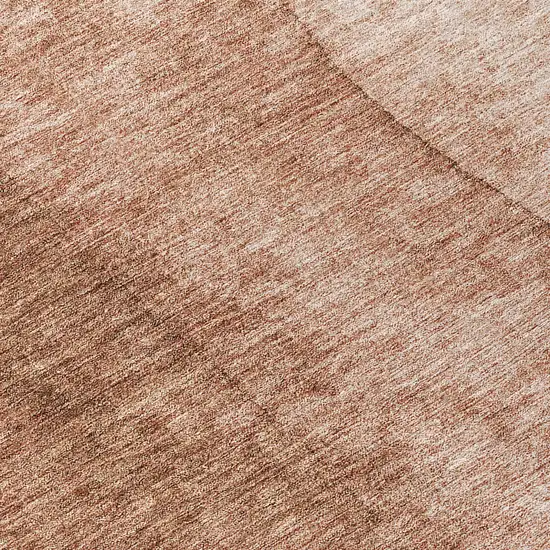 8' Brown Beige And Chocolate Round Ombre Washable Indoor Outdoor Area Rug Photo 8