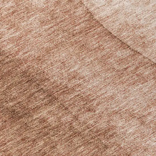 8' Brown Beige And Chocolate Round Ombre Washable Indoor Outdoor Area Rug Photo 8