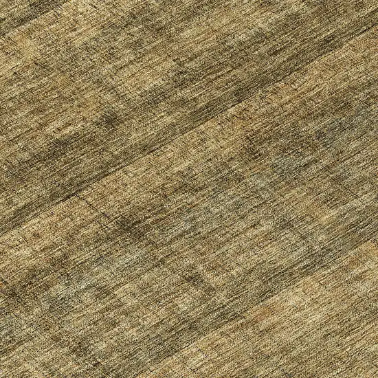 8' Brown Beige And Chocolate Round Striped Washable Indoor Outdoor Area Rug Photo 8