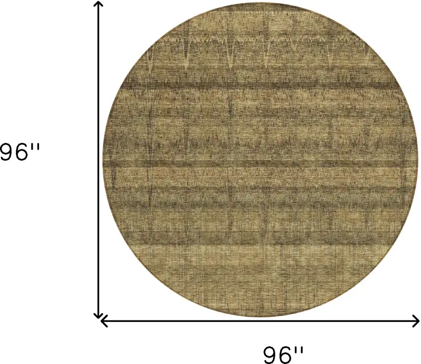 8' Brown Beige And Chocolate Round Striped Washable Indoor Outdoor Area Rug Photo 7