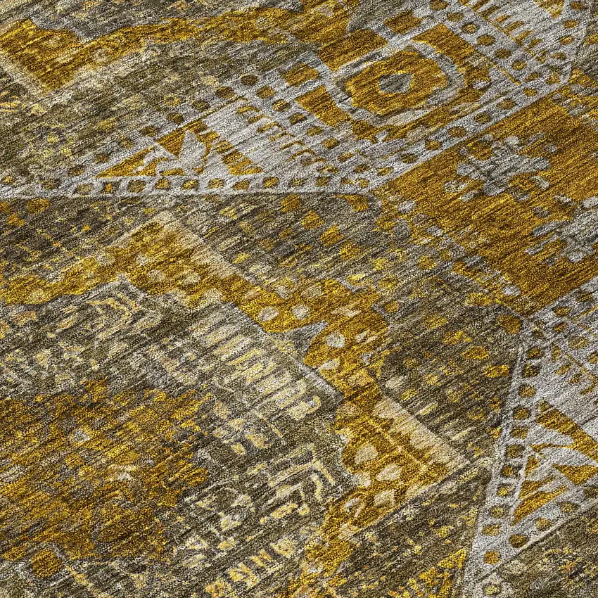 8' Brown Beige And Copper Round Moroccan Washable Indoor Outdoor Area Rug Photo 8