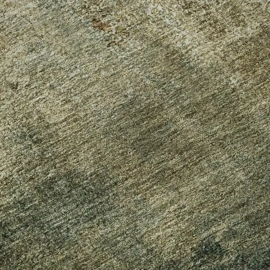 8' Brown Beige And Ivory Abstract Washable Round Rug With UV Protection Photo 9