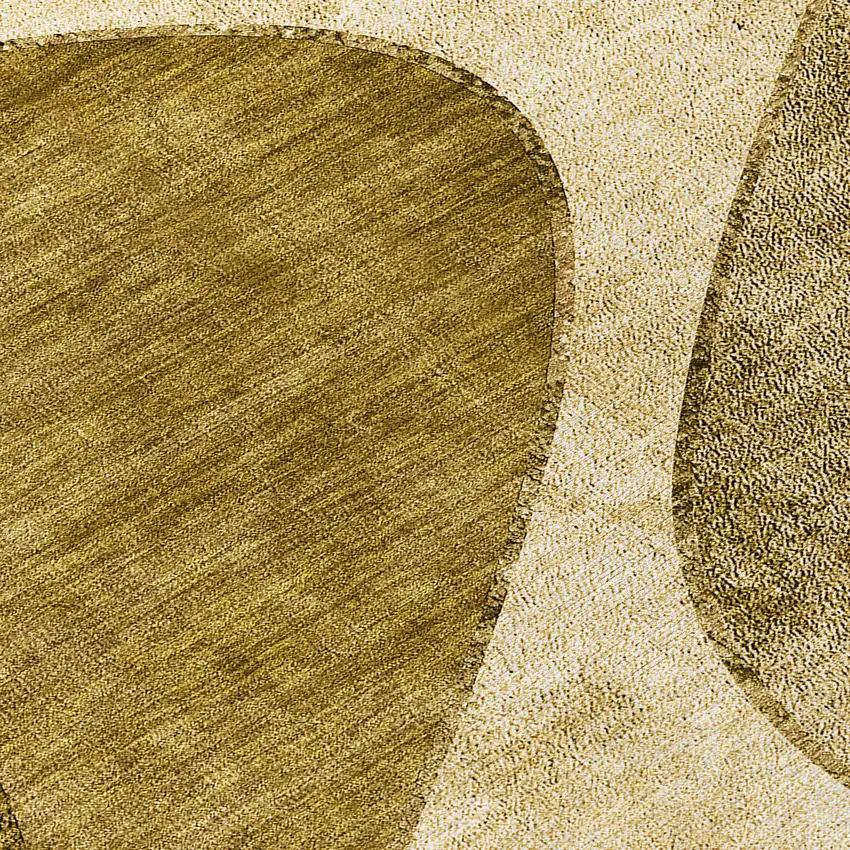 8' Brown Beige And Ivory Round Abstract Washable Indoor Outdoor Area Rug Photo 9