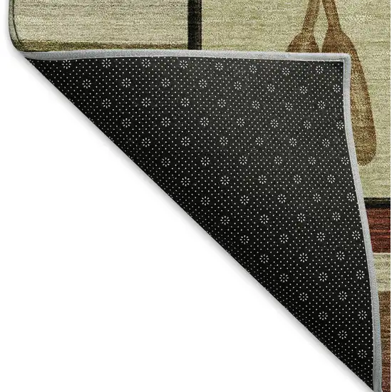 8' Brown Beige And Rust Animal Print Washable Round Rug With UV Protection Photo 6