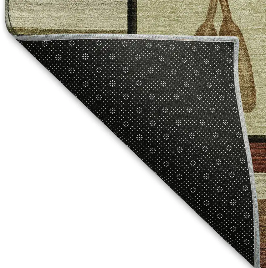 8' Brown Beige And Rust Animal Print Washable Round Rug With UV Protection Photo 6