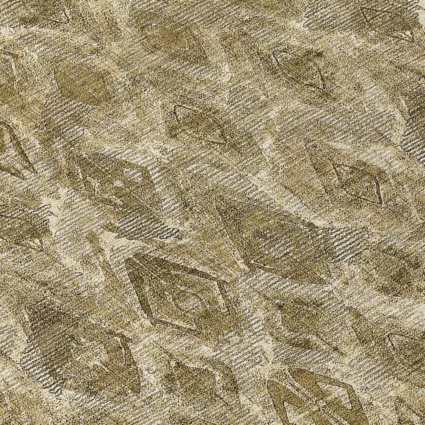 8' Brown Beige And Tan Round Geometric Washable Indoor Outdoor Area Rug Photo 7