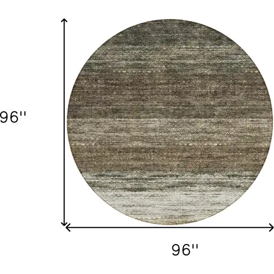 8' Brown Beige And Tan Round Ombre Washable Indoor Outdoor Area Rug Photo 3