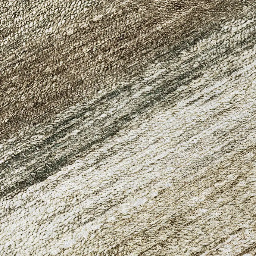 8' Brown Beige And Tan Round Ombre Washable Indoor Outdoor Area Rug Photo 8