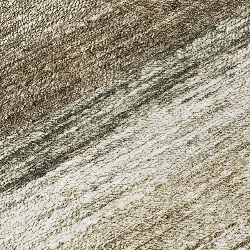 8' Brown Beige And Tan Round Ombre Washable Indoor Outdoor Area Rug Photo 8