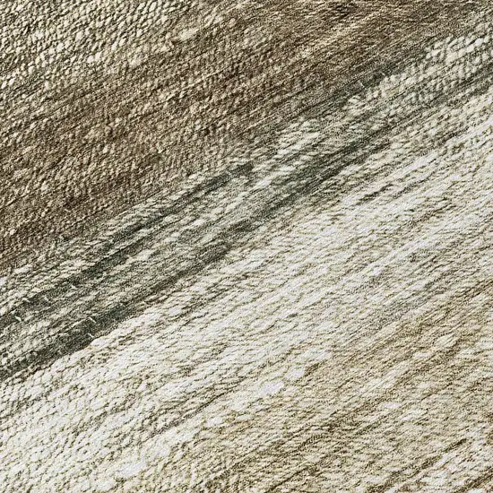 8' Brown Beige And Tan Round Ombre Washable Indoor Outdoor Area Rug Photo 8