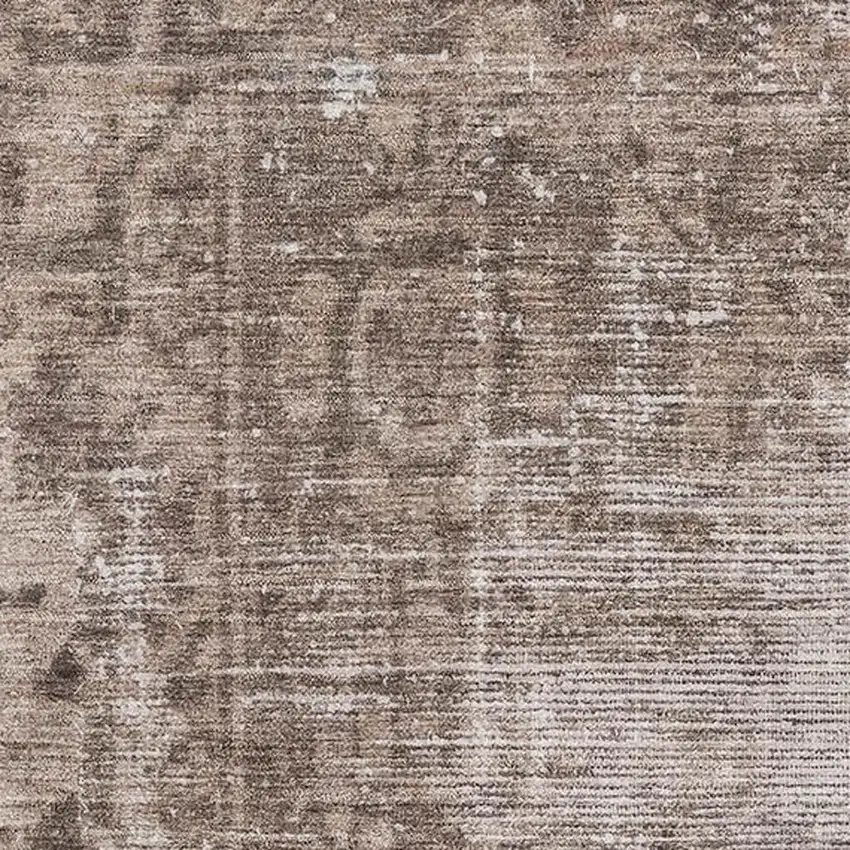 8' Brown Beige And Taupe Oriental Washable Area Rug With UV Protection Photo 2