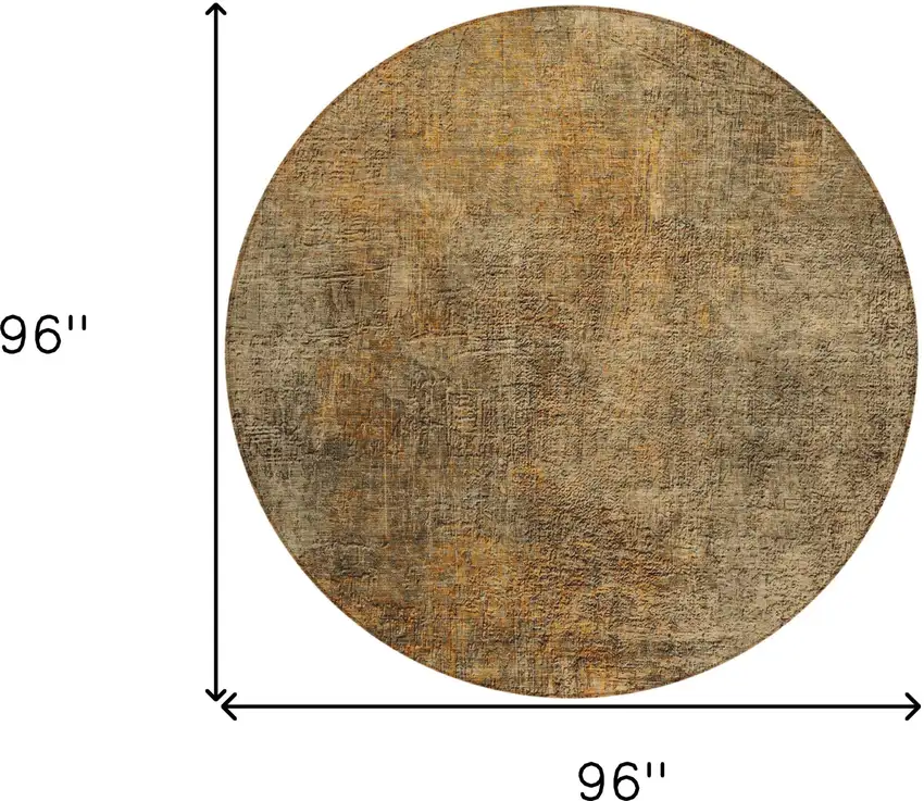 8' Brown Beige And Taupe Round Abstract Washable Indoor Outdoor Area Rug Photo 3