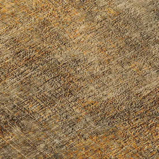 8' Brown Beige And Taupe Round Abstract Washable Indoor Outdoor Area Rug Photo 4