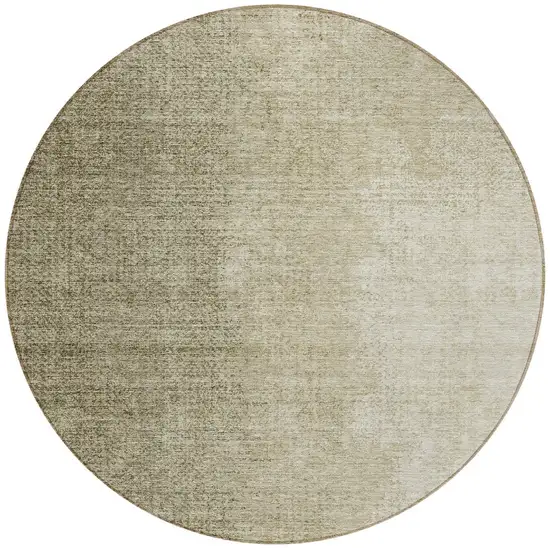 8' Brown Beige And Taupe Round Abstract Washable Indoor Outdoor Area Rug Photo 5