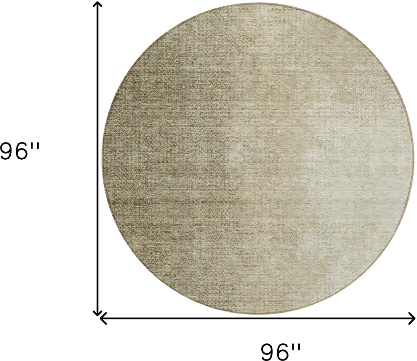 8' Brown Beige And Taupe Round Abstract Washable Indoor Outdoor Area Rug Photo 3