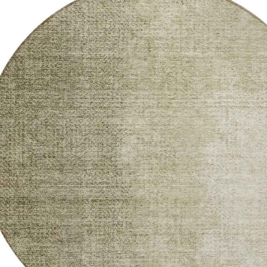 8' Brown Beige And Taupe Round Abstract Washable Indoor Outdoor Area Rug Photo 4
