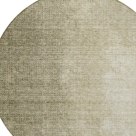 8' Brown Beige And Taupe Round Abstract Washable Indoor Outdoor Area Rug Photo 4