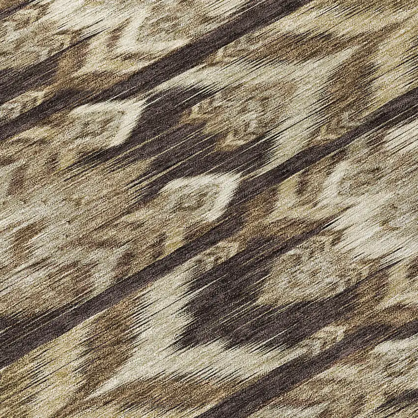 8' Brown Beige And Taupe Round Southwestern Washable Indoor Outdoor Area Rug Photo 8