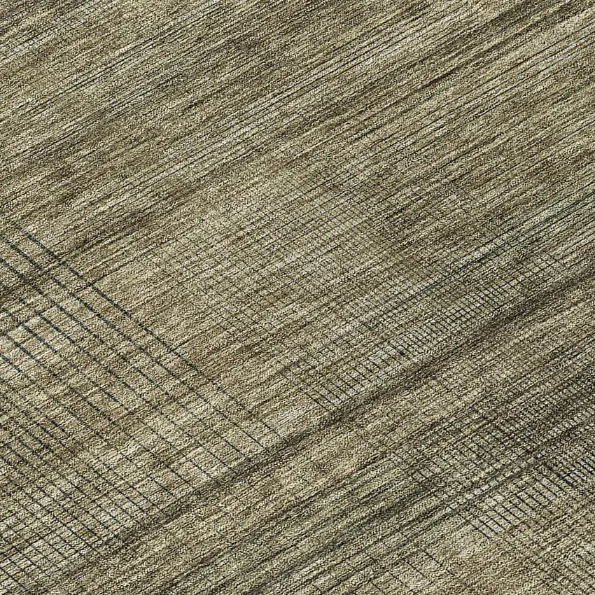 8' Brown Beige And Taupe Round Striped Washable Indoor Outdoor Area Rug Photo 8