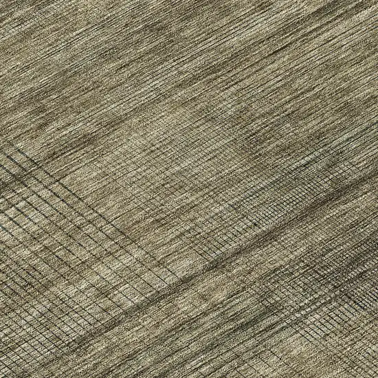 8' Brown Beige And Taupe Round Striped Washable Indoor Outdoor Area Rug Photo 8
