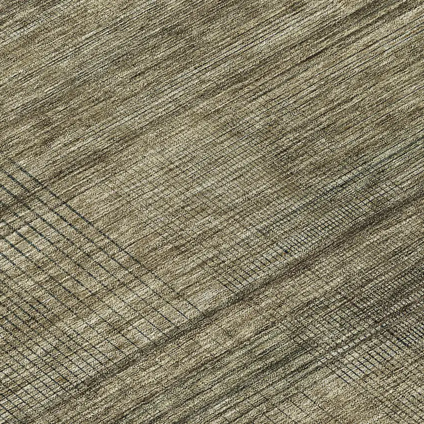 8' Brown Beige And Taupe Round Striped Washable Indoor Outdoor Area Rug Photo 8